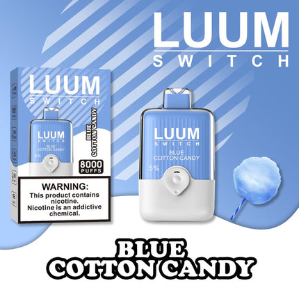 LUUM SWITCH 8000 DISPOSABLE VAPE-BLUE COTTON CANDY