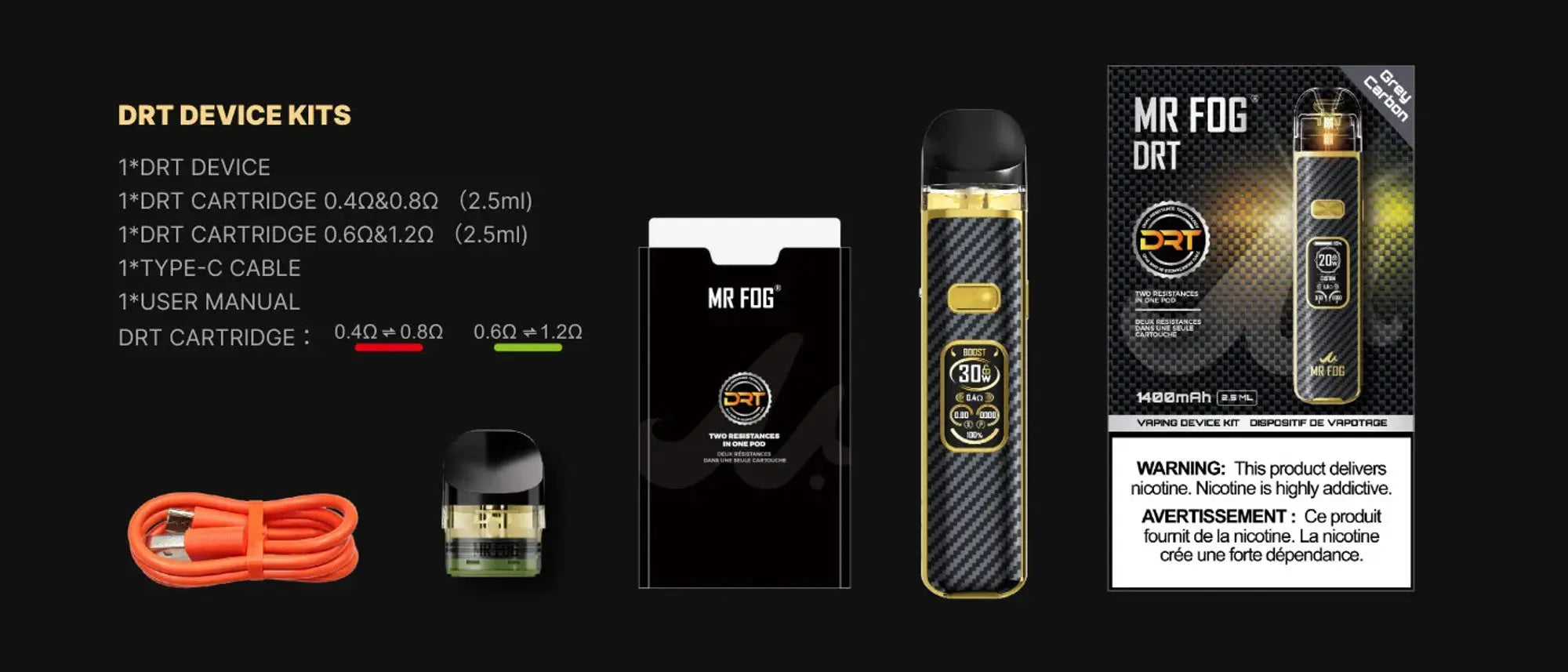 MR FOG DRT Vaping Device Kit MR FOG DRT Vaping Device Kit