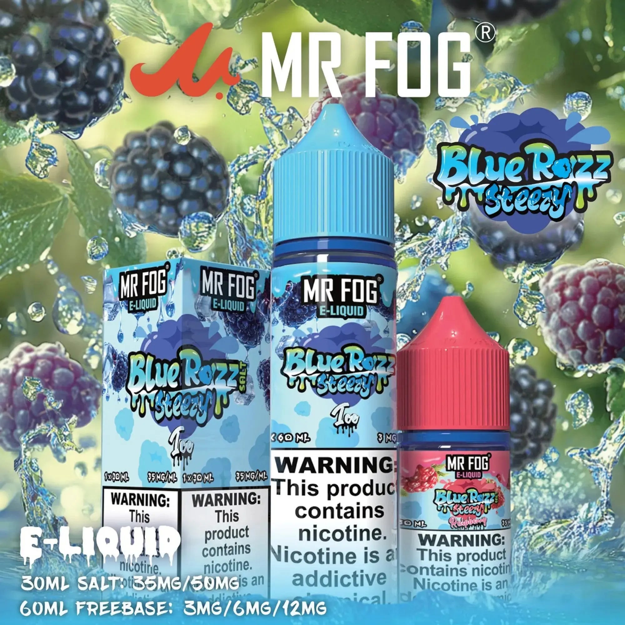 MR FOG E-LIQUID BLUE RAZZ STEEZY 30ML MR FOG E-LIQUID BLUE RAZZ STEEZY 30ML