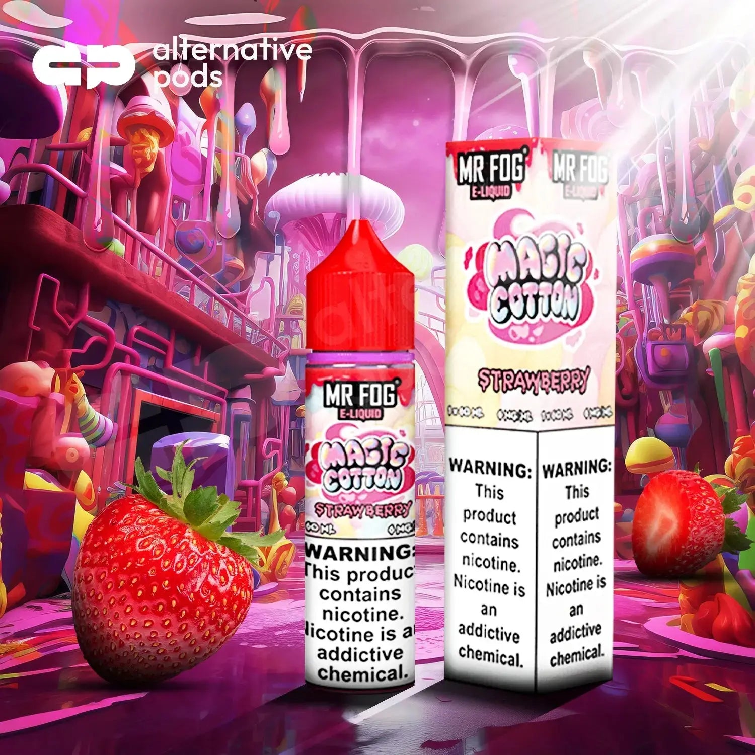 MR FOG E-LIQUID MAGIC COTTON 100ML - Strawberry 