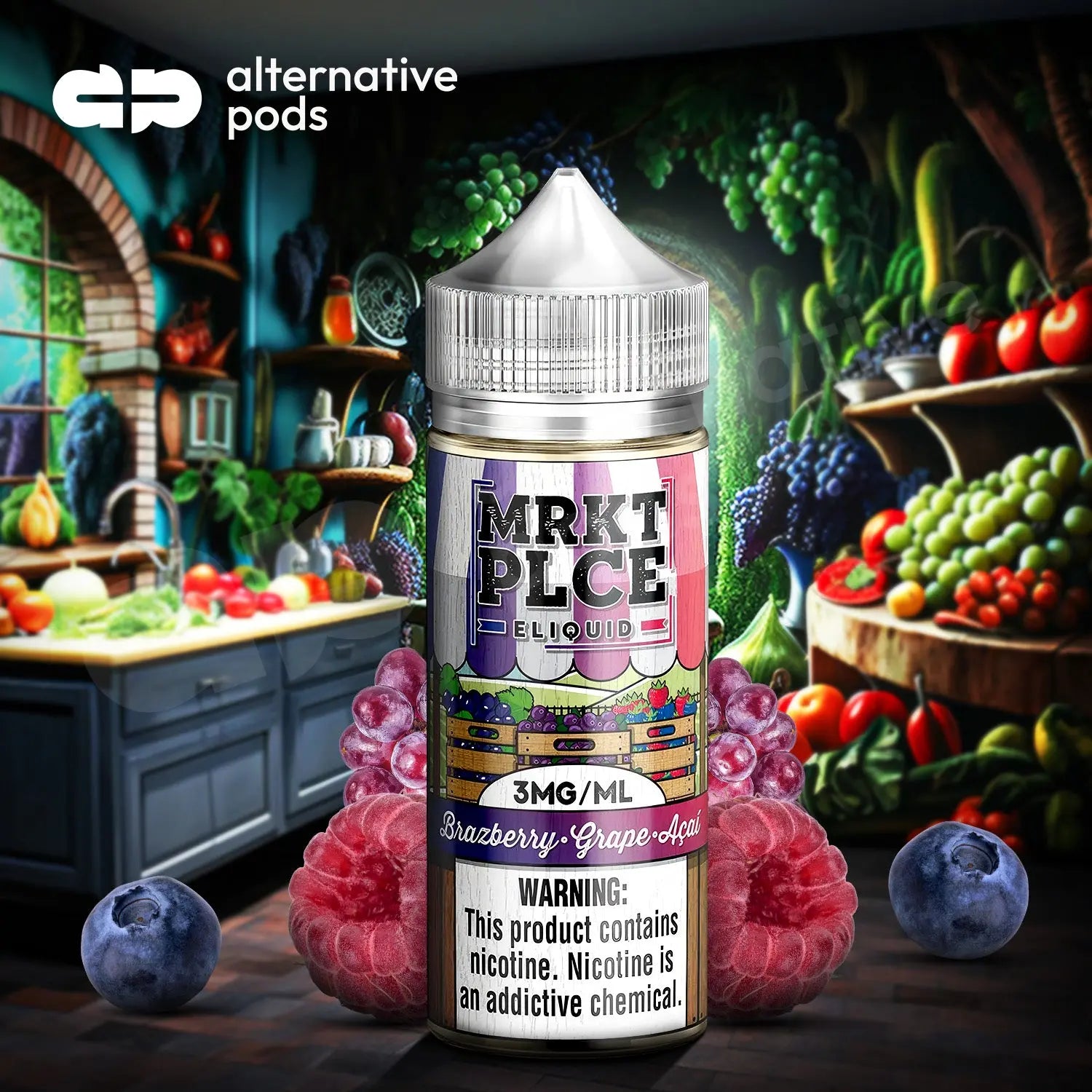 MRKTPLCE E-Liquid 100ML - Brazberry Grape Acai