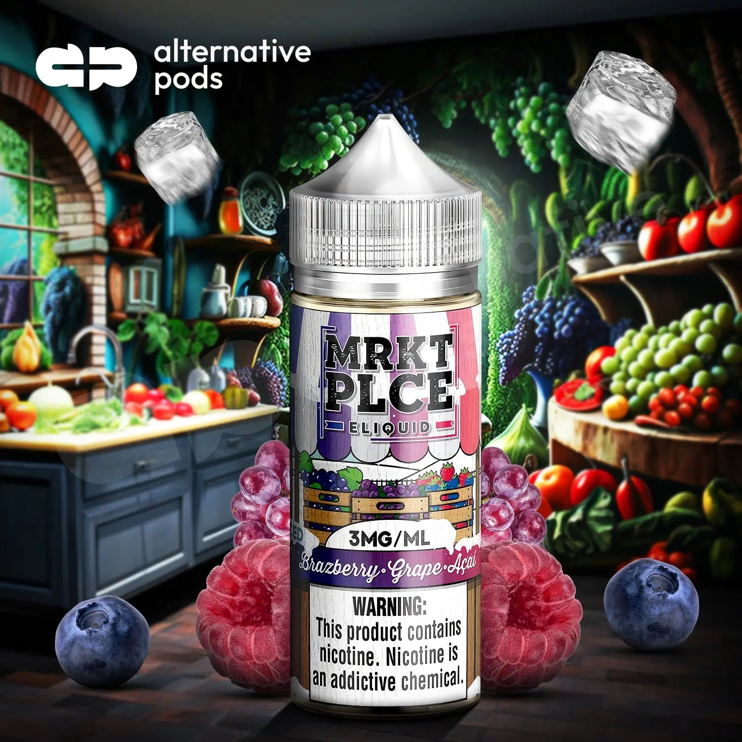 MRKTPLCE E-Liquid 100ML - Brazberry Grape Acai Ice 