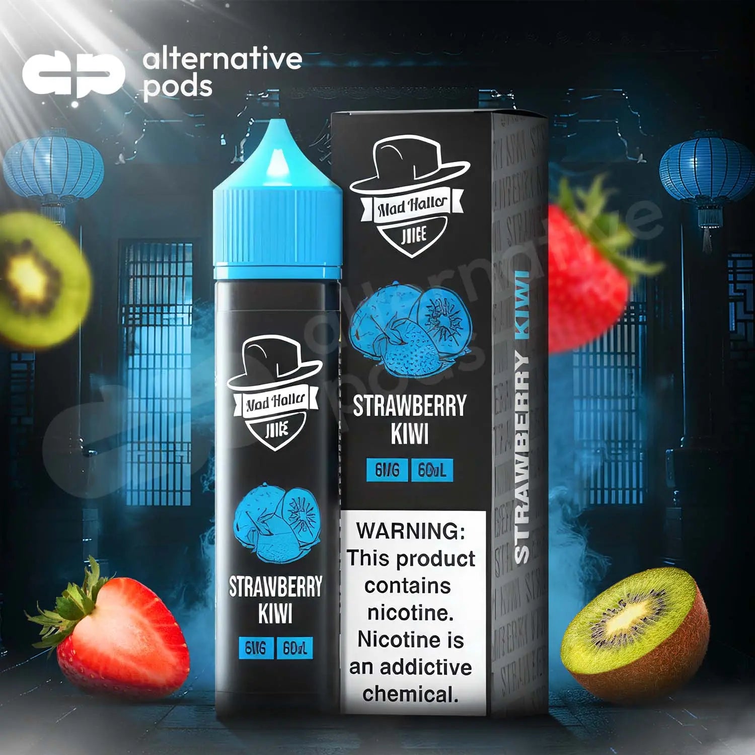 Mad Hatter Juice E-Liquid 60ML - Strawberry Kiwi 