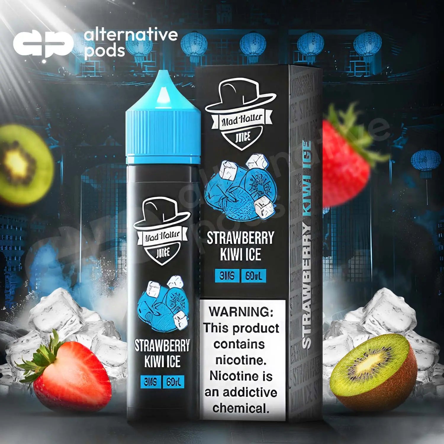 Mad Hatter Juice ICE E-Liquid 60ML - Strawberry Kiwi Ice 