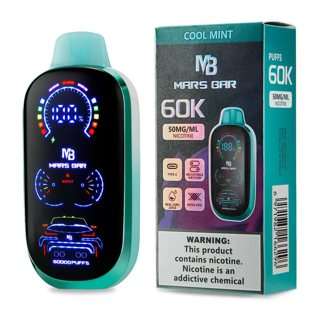 Mars Bar 60K Disposable - Cool Mint 