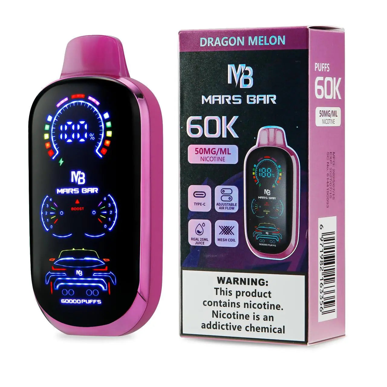 Mars Bar 60K Disposable - Dragon Melon 