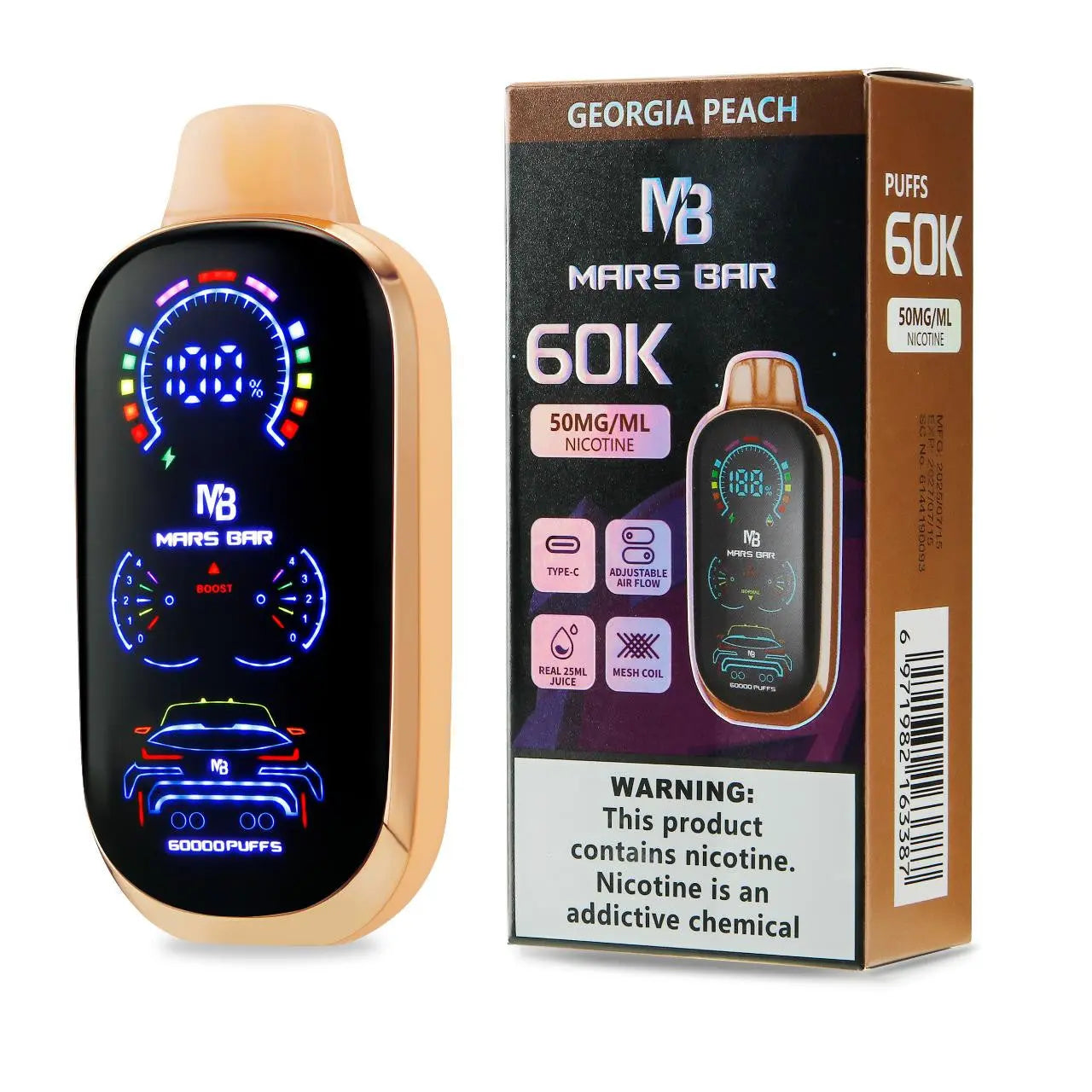 Mars Bar 60K Disposable - Georgia Peach 