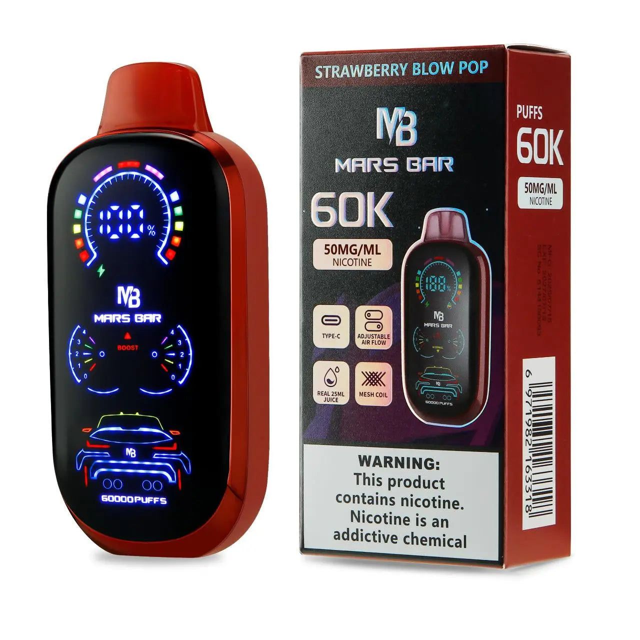 Mars Bar 60K Disposable - Strawberry Blow Pop 