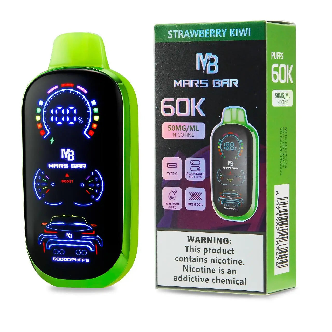 Mars Bar 60K Disposable - Strawberry Kiwi 