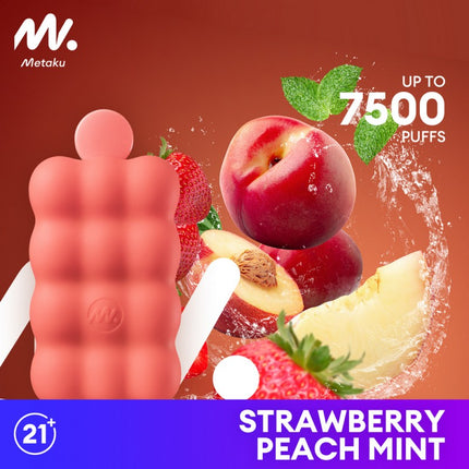 Metaku Spongie 7500 Disposable-Strawberry Peach Mint