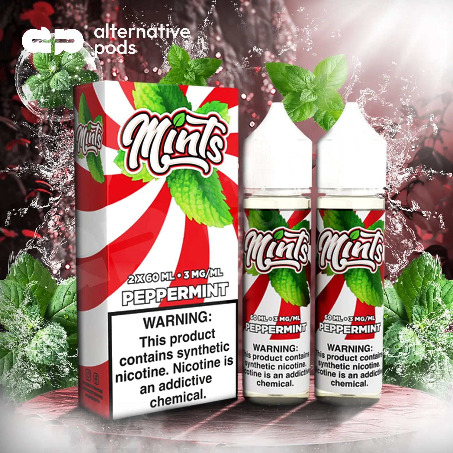 Mints Synthetic Nicotine E-Liquid By Verdict Vapors 120ML (2 x 60ML) - Peppermint 