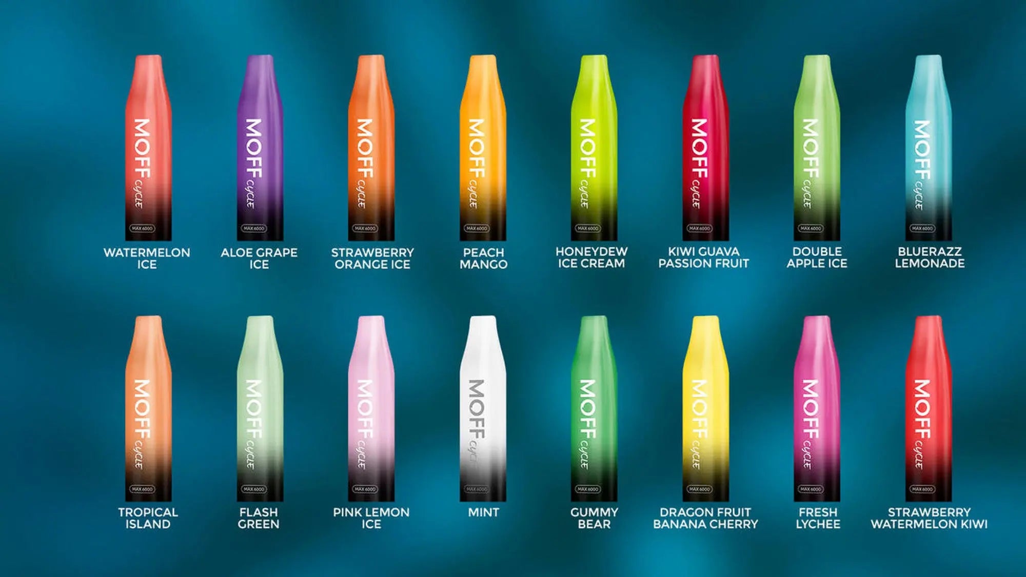 MOFF CYCLE BAR 5% NIC DISPOSABLE VAPE 6000 PUFFS MOFF CYCLE BAR 5% NIC DISPOSABLE VAPE 6000 PUFFS