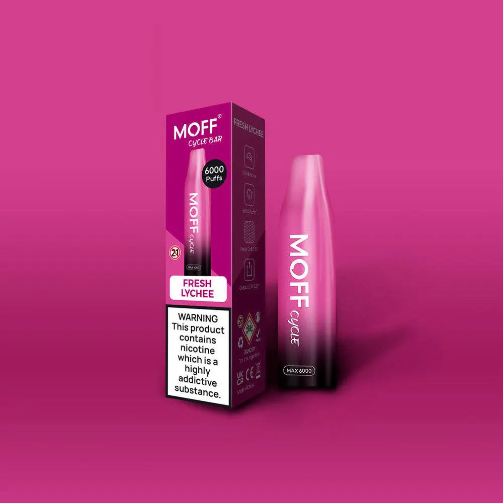MOFF CYCLE BAR 5% NIC DISPOSABLE VAPE 6000 PUFFS MOFF CYCLE BAR 5% NIC DISPOSABLE VAPE 6000 PUFFS