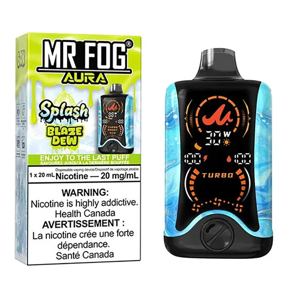 Mr Fog Aura Splash 60K Disposable Vape 50mg, Turbo/Boost/Eco Modes Mr Fog Aura Splash 60K Disposable Vape 50mg, Turbo/Boost/Eco Modes