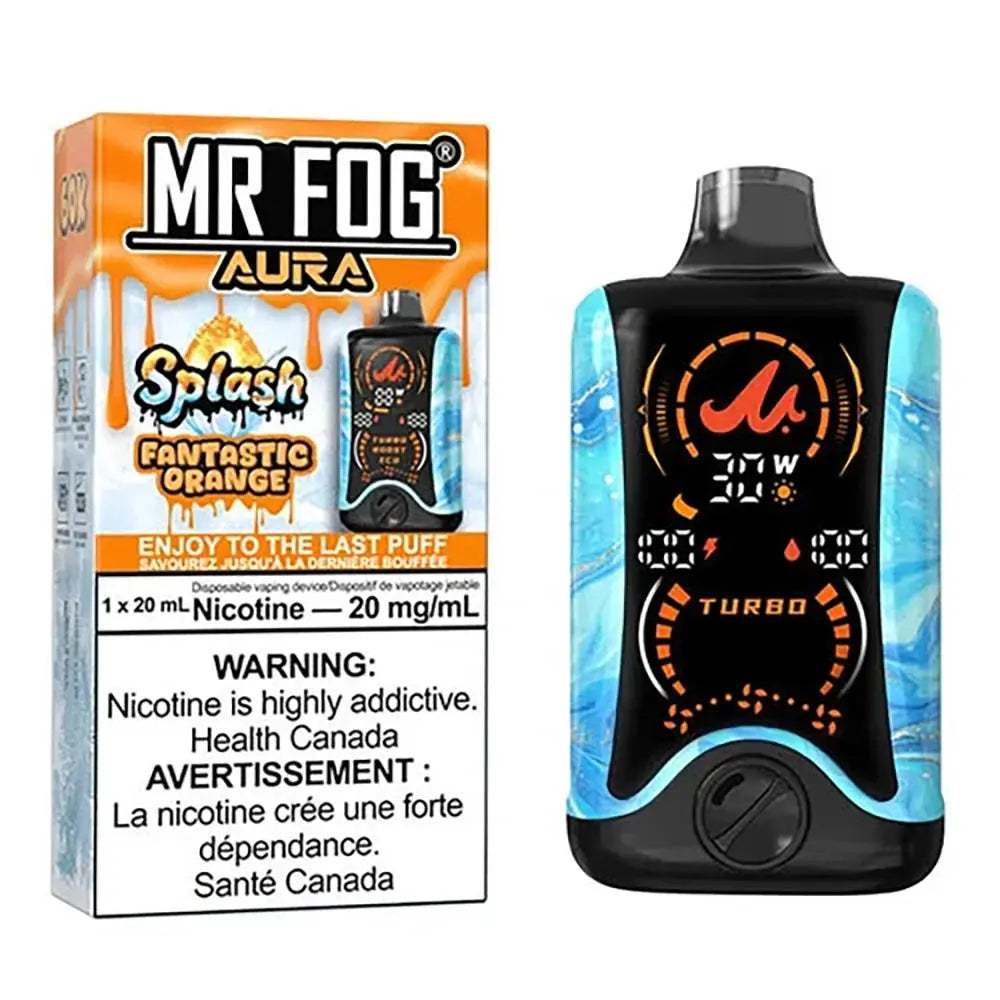 Mr Fog Aura Splash 60K Disposable Vape 50mg, Turbo/Boost/Eco Modes Mr Fog Aura Splash 60K Disposable Vape 50mg, Turbo/Boost/Eco Modes