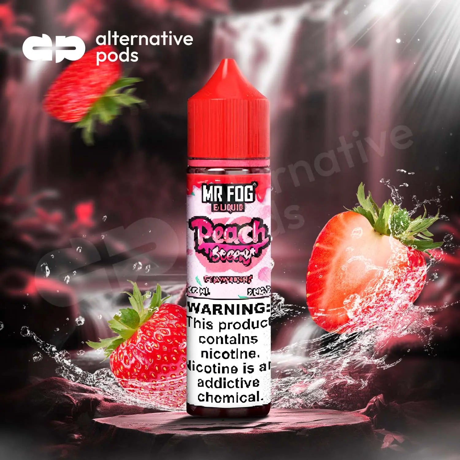 Mr Fog Steezy Nicotine E-Liquid 60ML - Peach Strawberry 