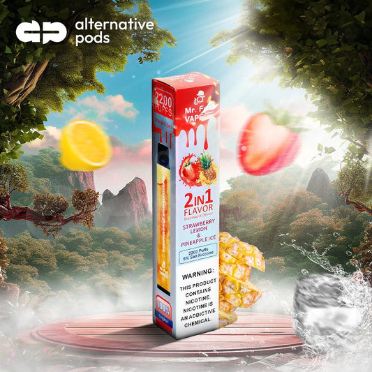 Mr fog 2in1 Vape Lab Disposable - Strawberry Lemon & Pineapple 