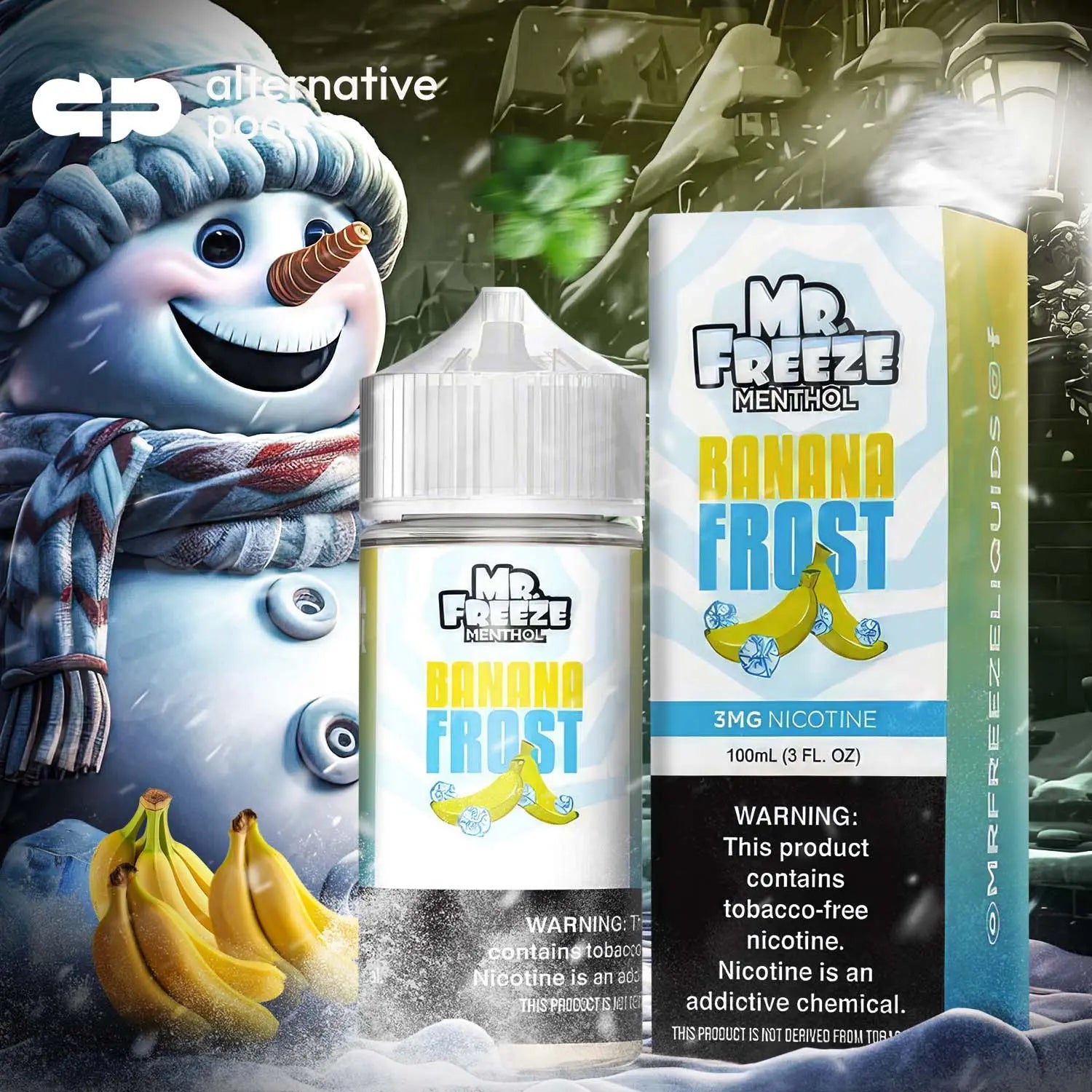 Mr. Freeze Menthol Synthetic Nicotine E-Liquid 100ML - Banana Frost 