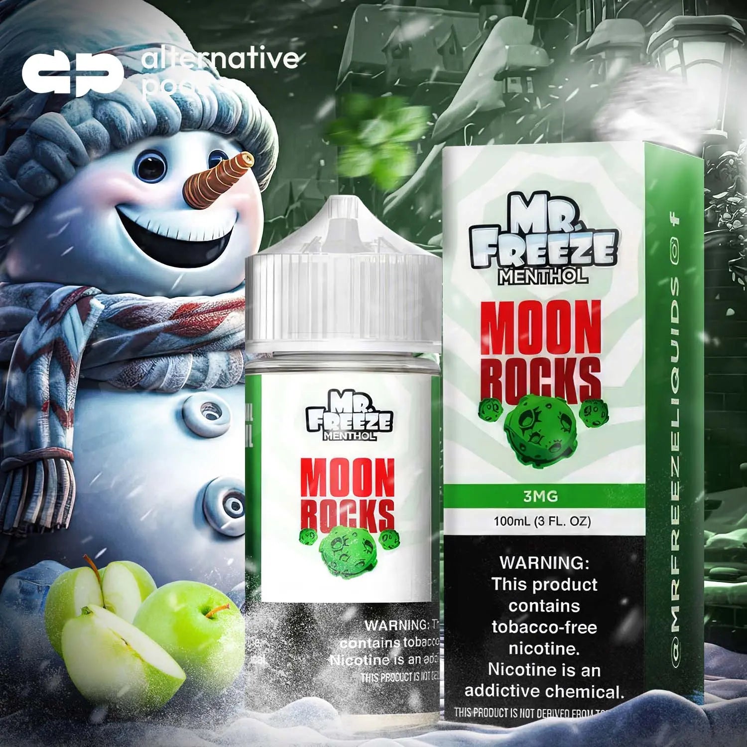 Mr. Freeze Menthol Synthetic Nicotine E-Liquid 100ML - Moon Rocks 