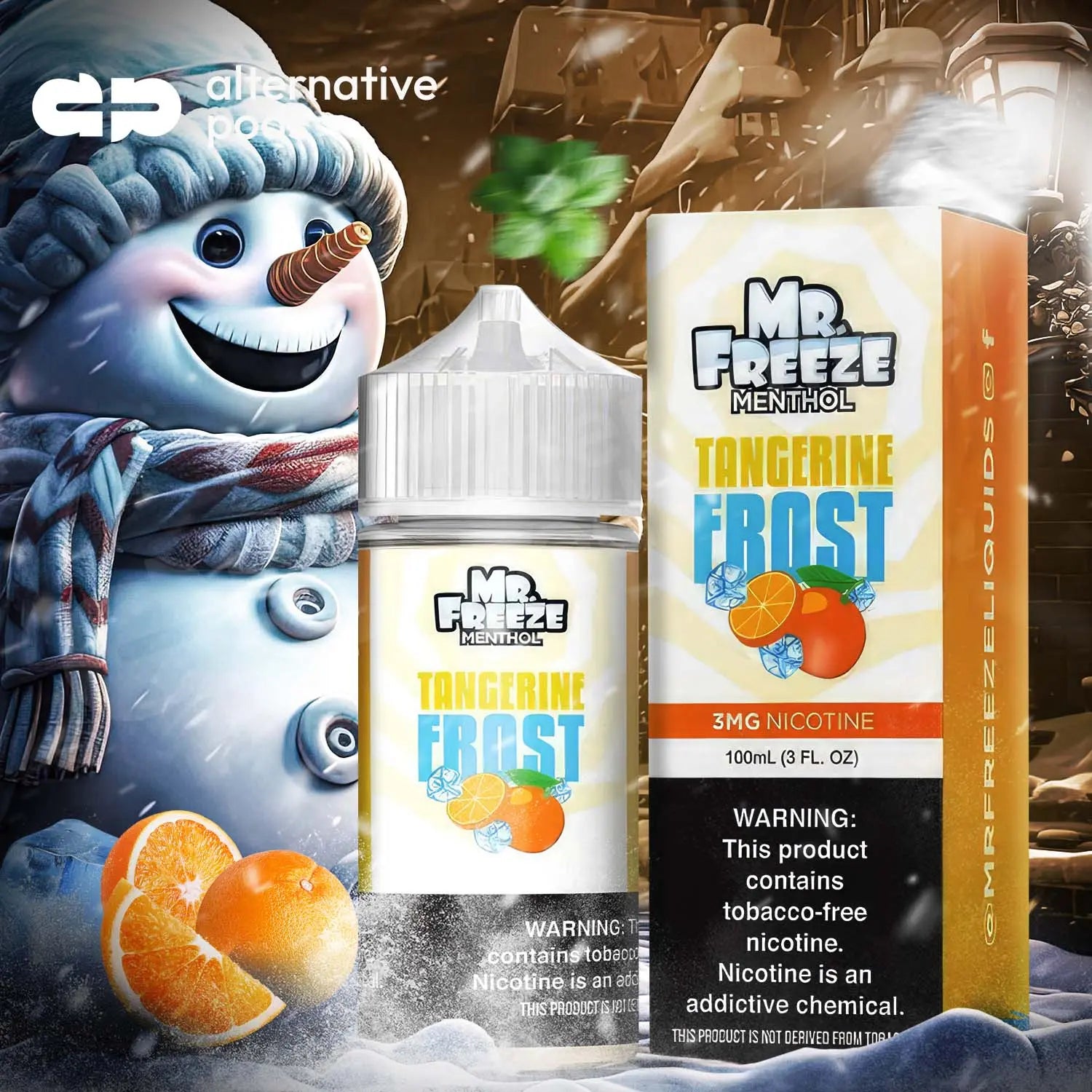 Mr. Freeze Menthol Synthetic Nicotine E-Liquid 100ML - Tagerine Frost 