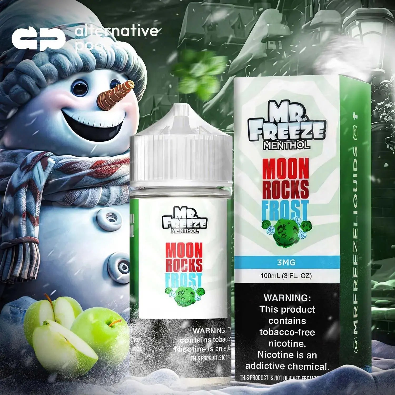 Mr. Freeze Menthol Synthetic Nicotine E-Liquid 100ML - Moon Rocks Frost 