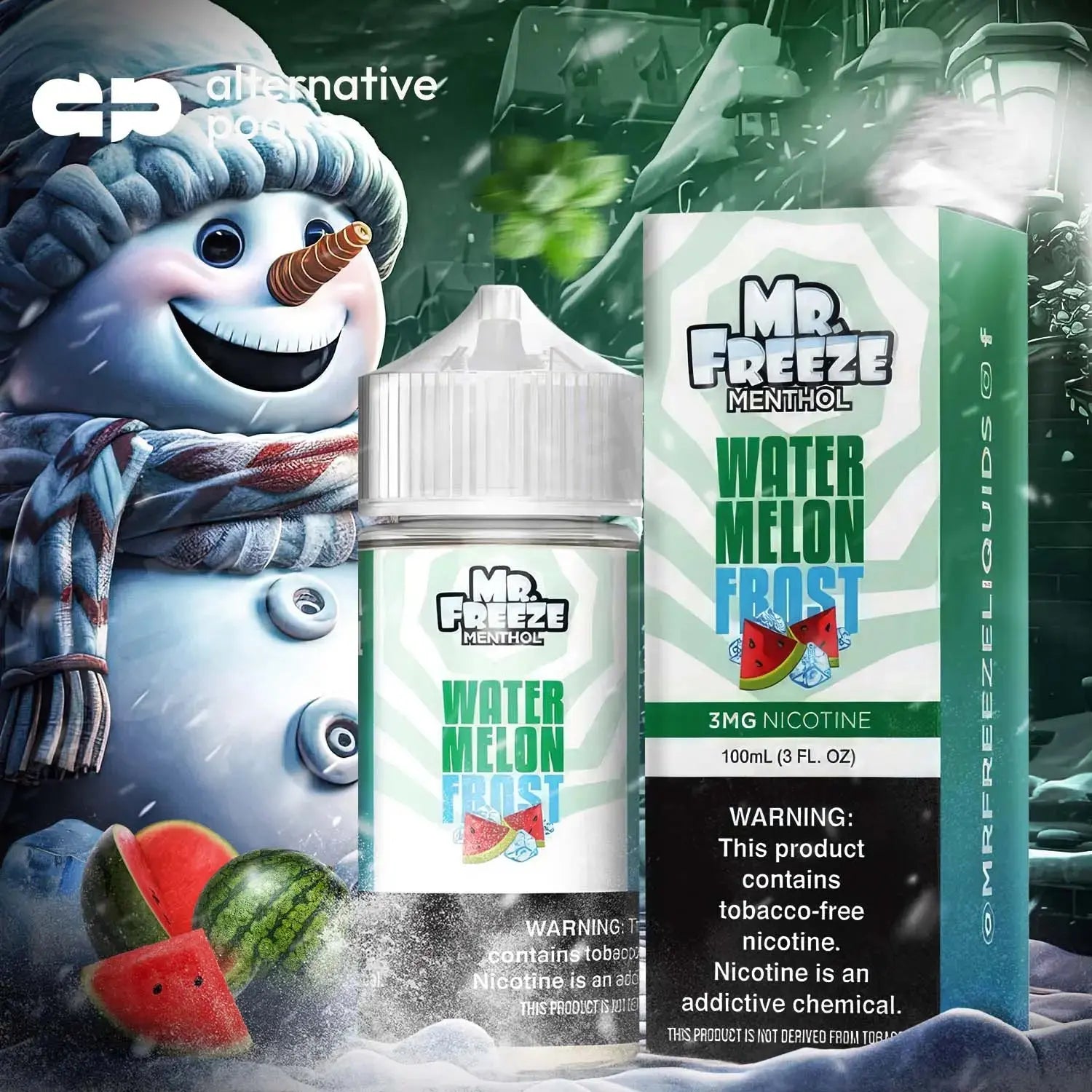 Mr. Freeze Menthol Synthetic Nicotine E-Liquid 100ML - Watermelon Frost 