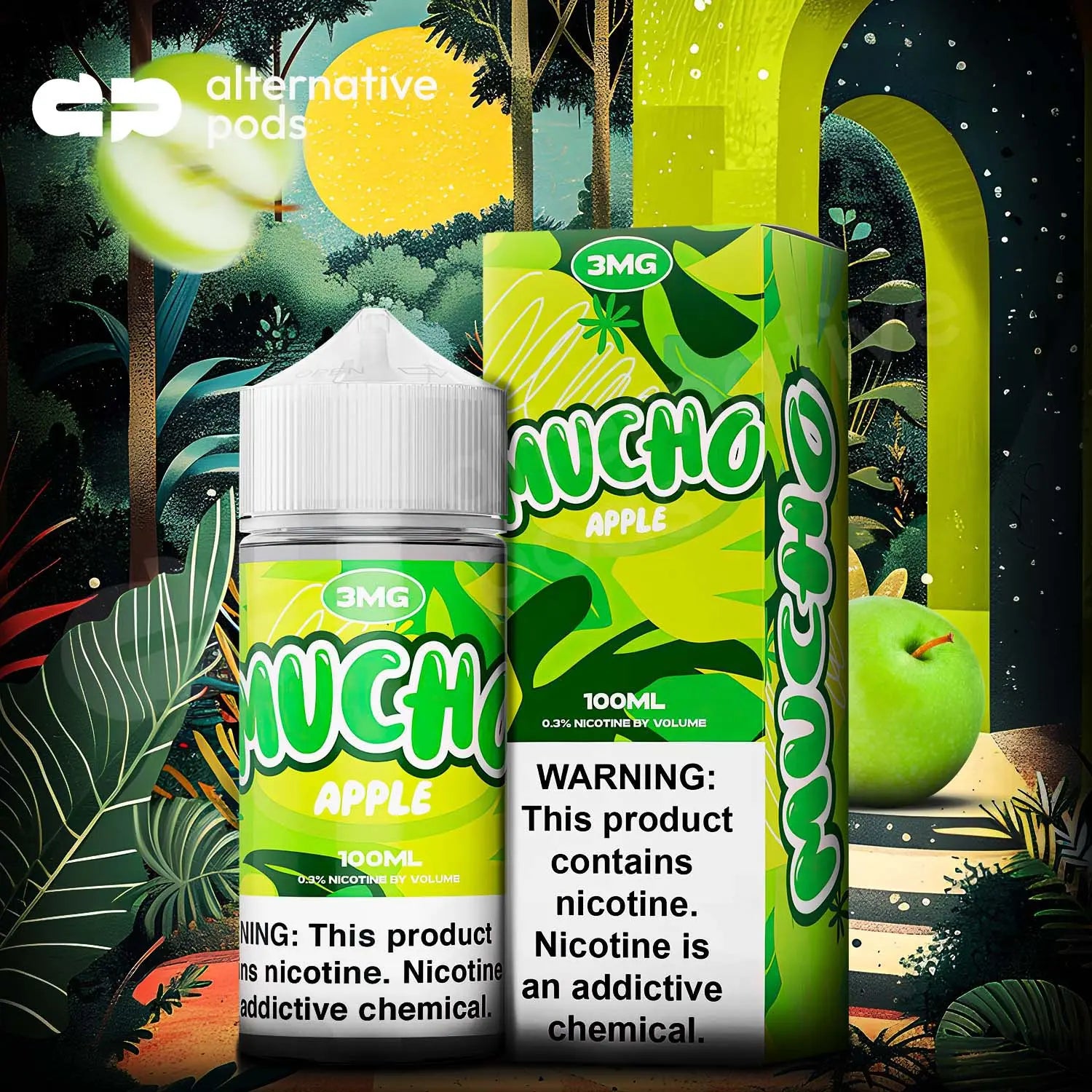 Mucho Nicotine E-Liquid 100ML - Apple 