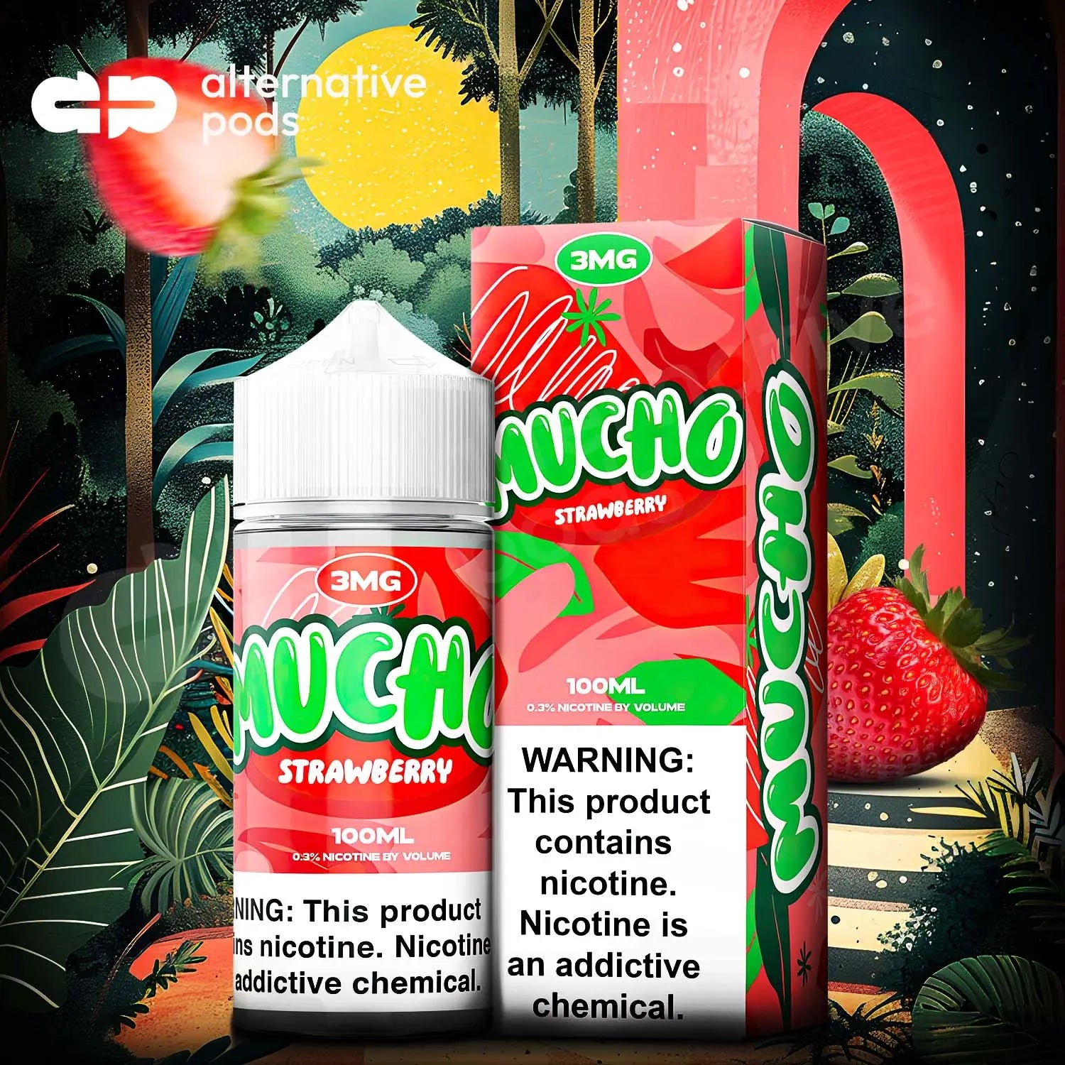 Mucho Nicotine E-Liquid 100ML - Strawberry 