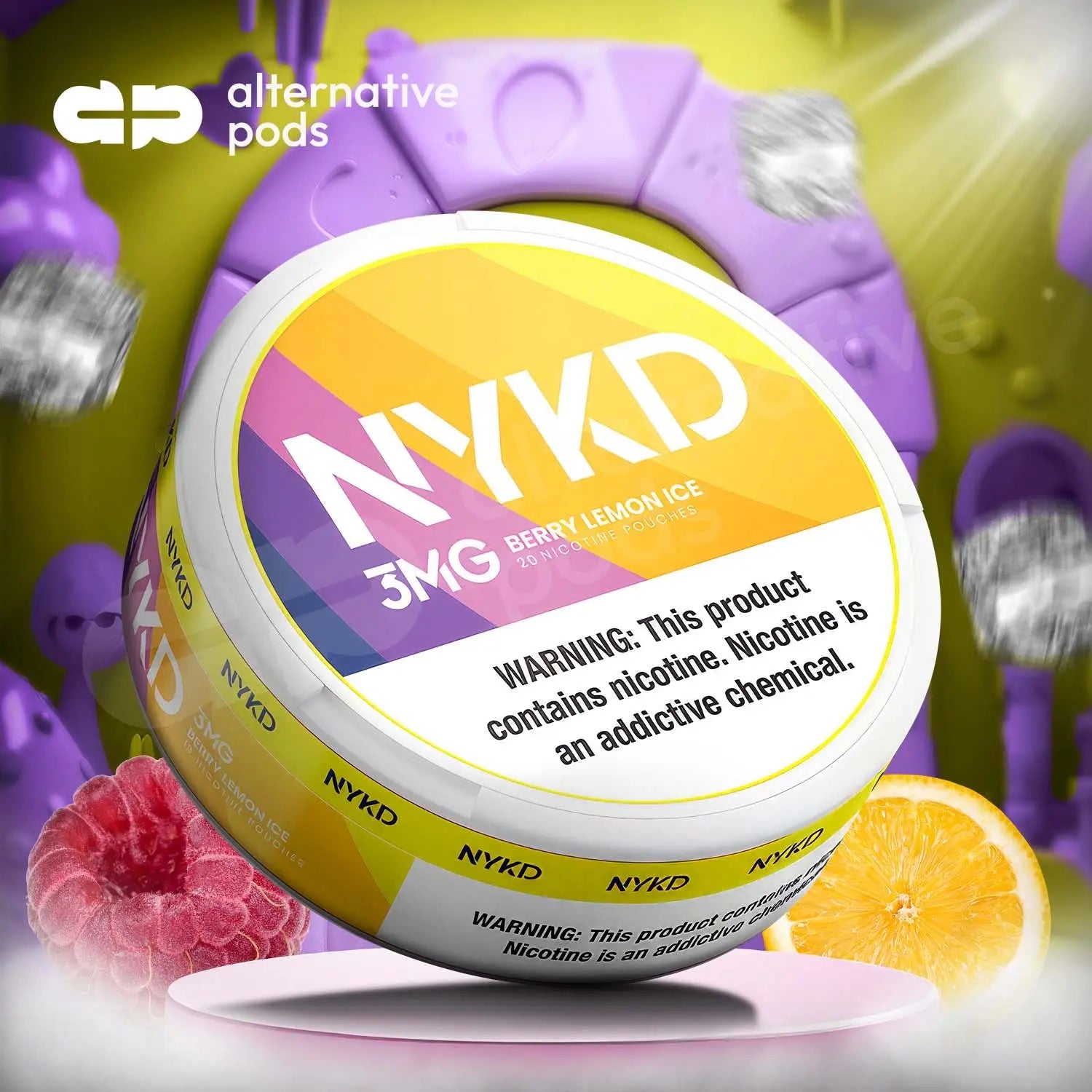 NYKD Nicotine Pouches 20ct - Berry Lemon Ice 