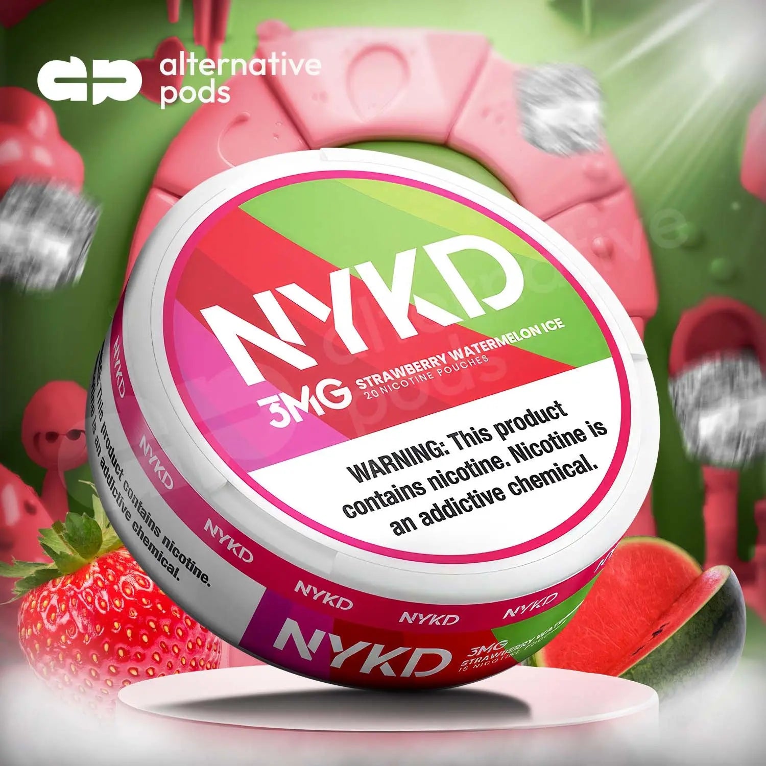 NYKD Nicotine Pouches 20ct - Strawberry Watermelon 