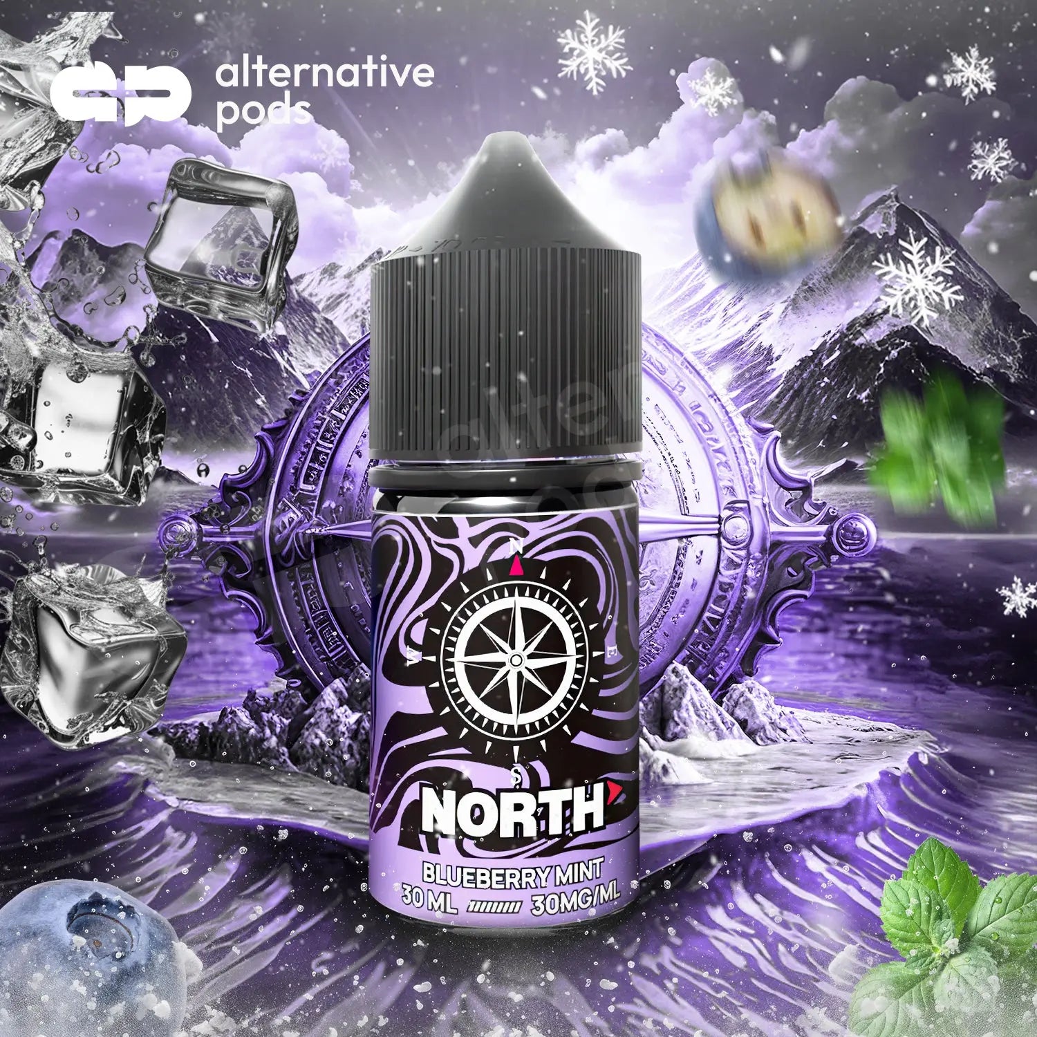 North Nicotine Salt E-Liquid 30ML - Blueberry Mint 