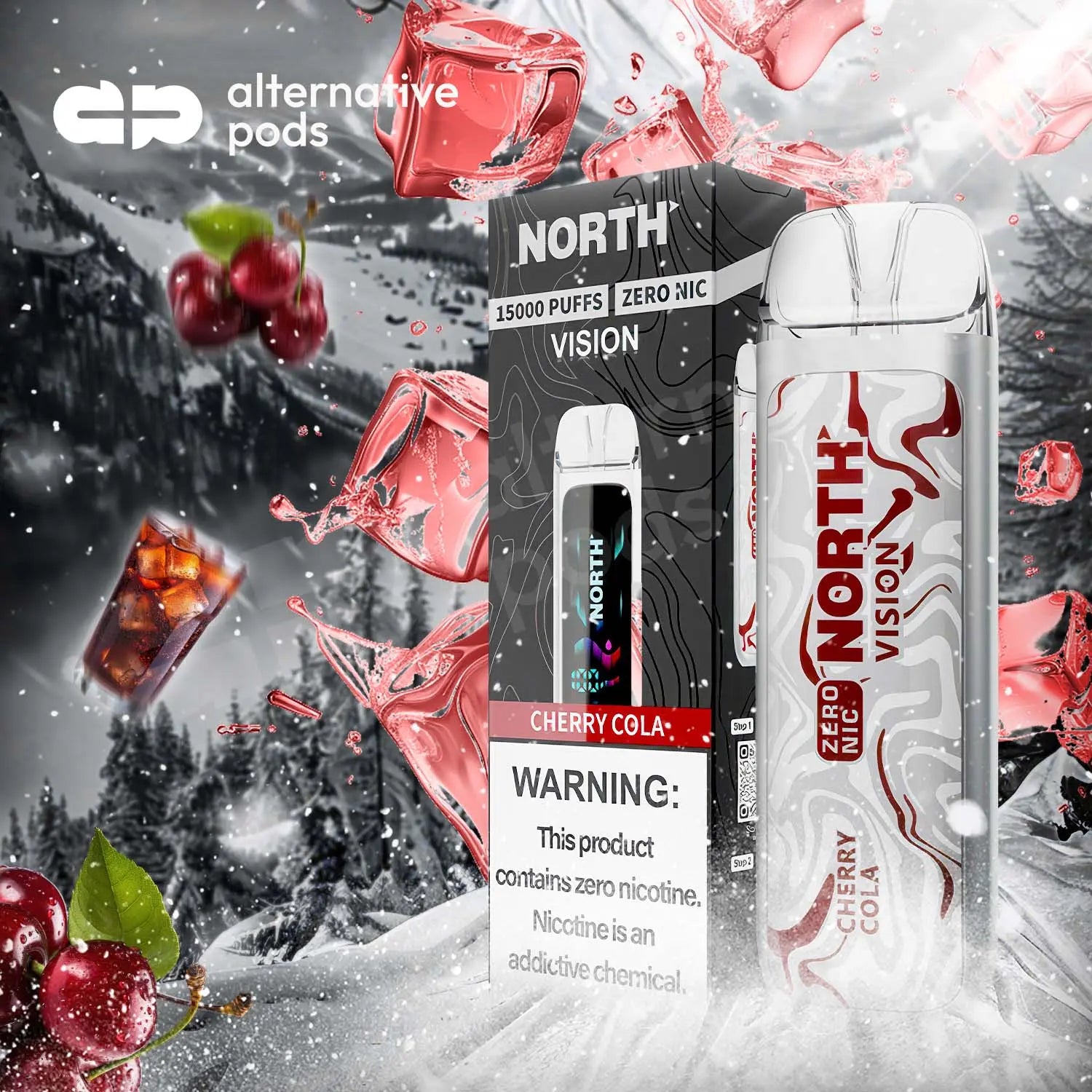 North Vision 15K Zero Nicotine Disposable - Cherry Cola 