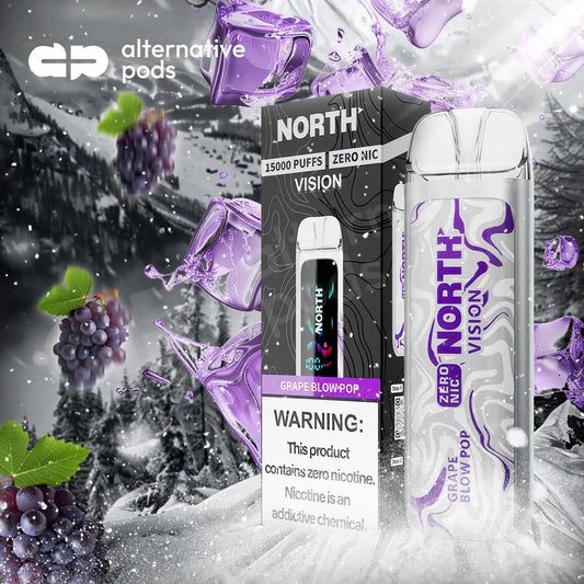 North Vision 15K Zero Nicotine Disposable - Grape Blow Pop 