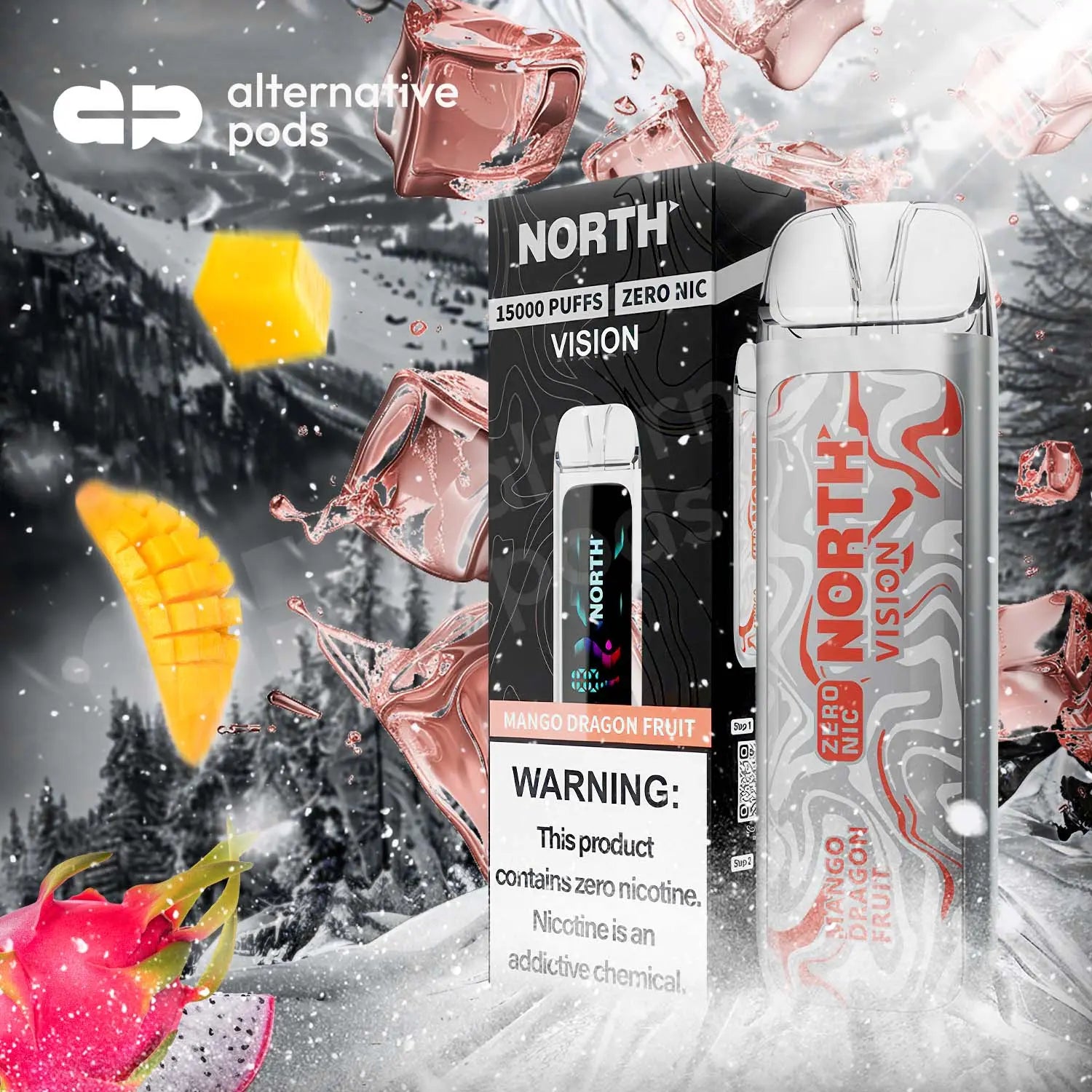 North Vision 15K Zero Nicotine Disposable - Mango Dragon Fruit 