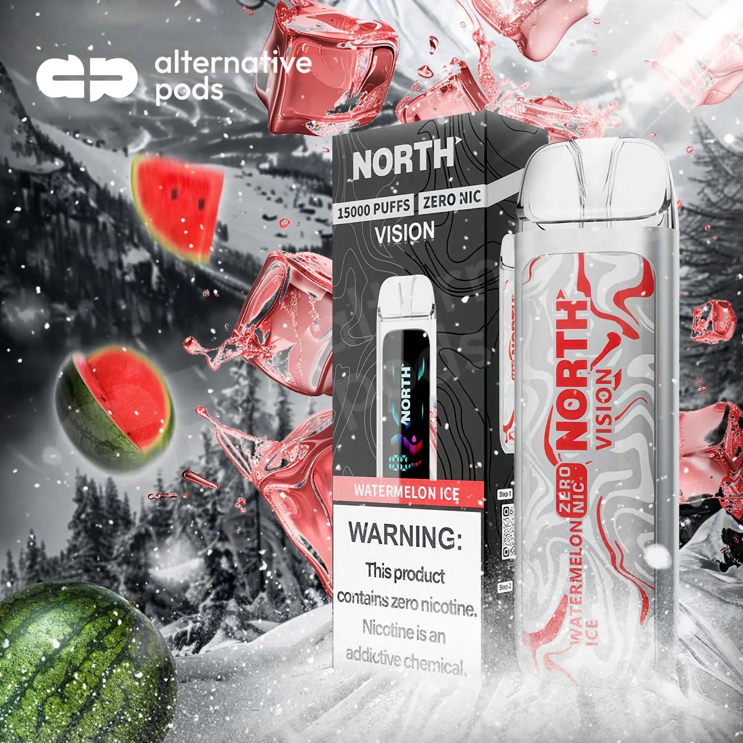 North Vision 15K Zero Nicotine Disposable - Watermelon Ice 
