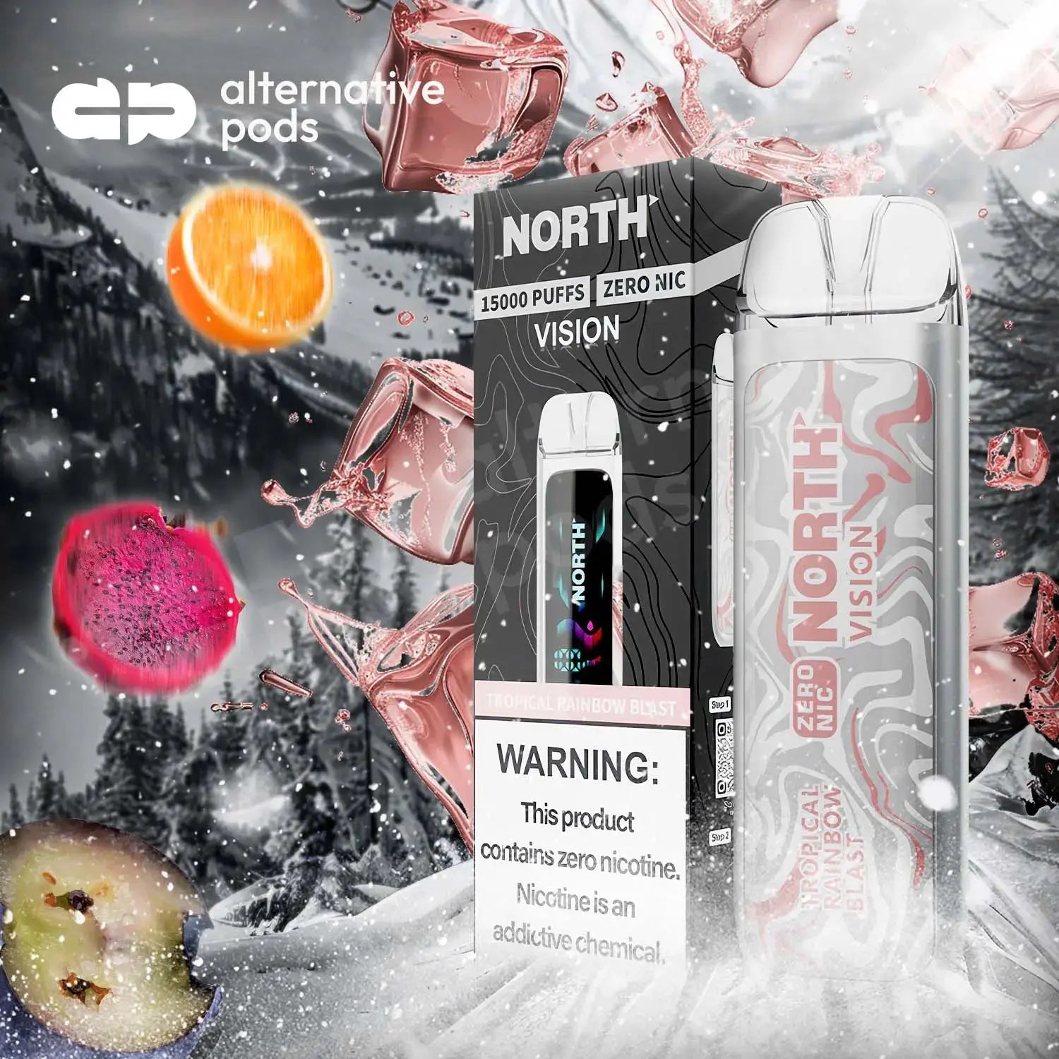 North Vision 15K Zero Nicotine Disposable - Tropical Rainbow Blast 