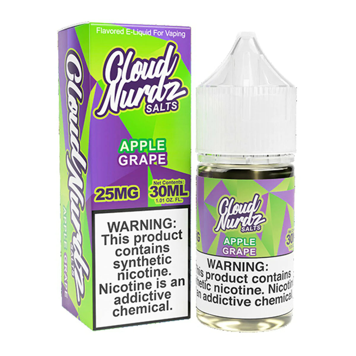 Cloud Nurdz Salts Tobacco-Free Nicotine Salt E-Liquid 30ML - Apple Grape 