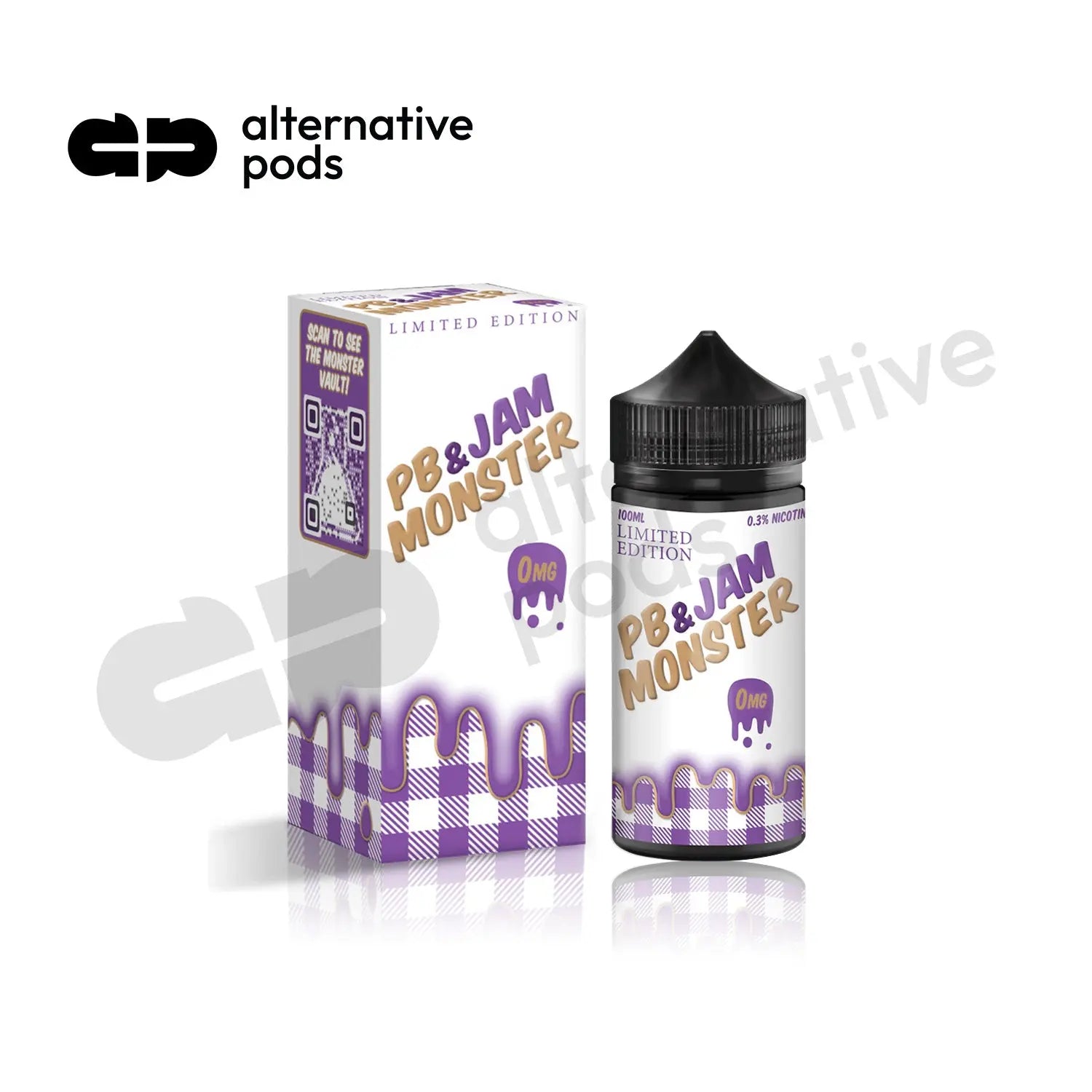 PB & Jam Monster Synthetic Nicotine E-Liquid 100ML - Alternative pods | Online Vape & Smoke Shop