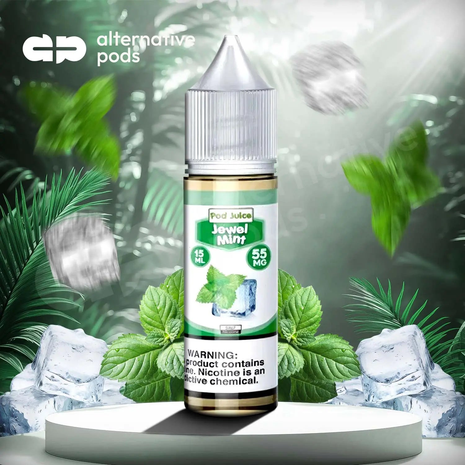 POD Juice Synthetic Nicotine Salt E-Liquid 15ML - Jewel Mint 