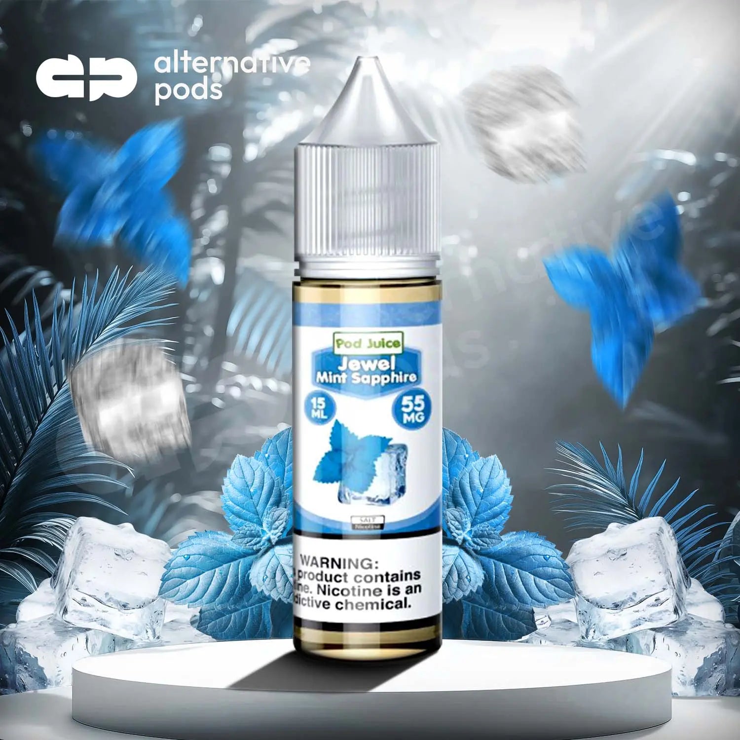 POD Juice Synthetic Nicotine Salt E-Liquid 15ML - Jewel Mint Sapphire 