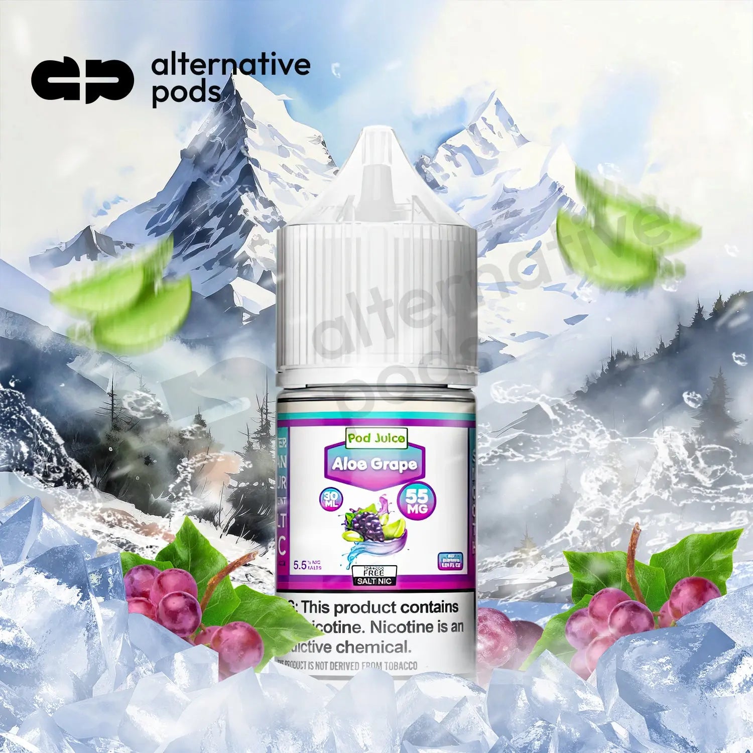POD Juice Synthetic Nicotine Salt E-Liquid 30ML - Aloe Grape 