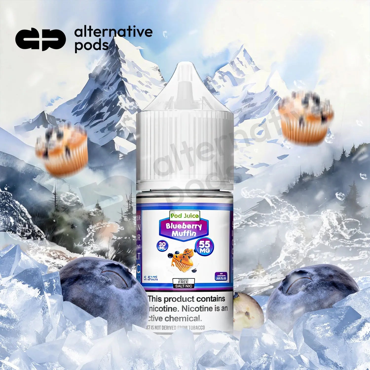 POD Juice Synthetic Nicotine Salt E-Liquid 30ML - Blueberry Muffin 