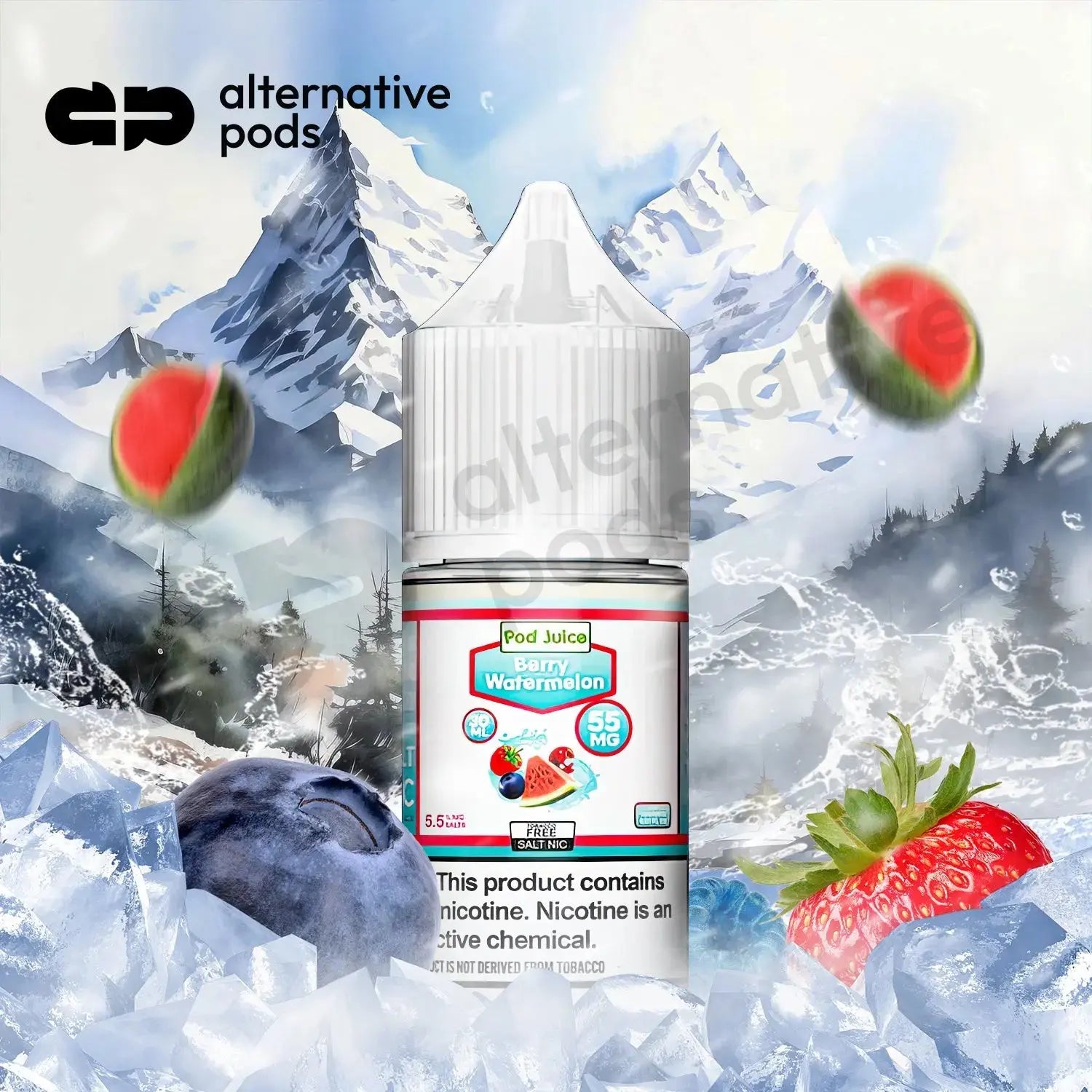 POD Juice Synthetic Nicotine Salt E-Liquid 30ML - Barry Watermelon 