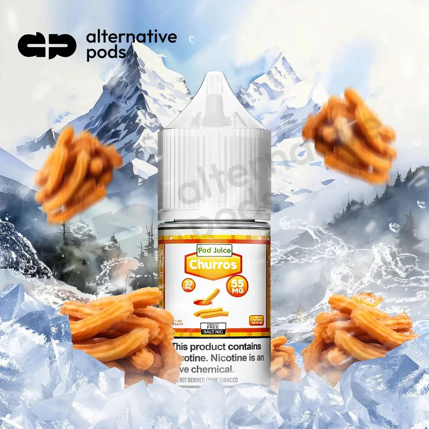 POD Juice Synthetic Nicotine Salt E-Liquid 30ML - Churros 