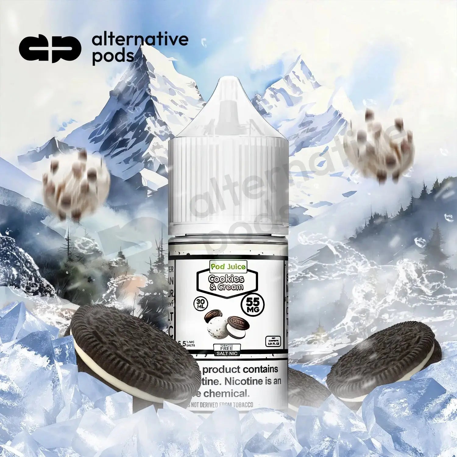 Cookies And Cream Pod Juice Cookies N Cream TF 30ml Nic Salt Vape Juice - 55mg (Synthetic Cream Vape Juice Cookies And Cream Pod Juice Cookies N Cream TF 30ml Nic Salt Vape Juice - 55mg (Synthetic Cream Vape Juice