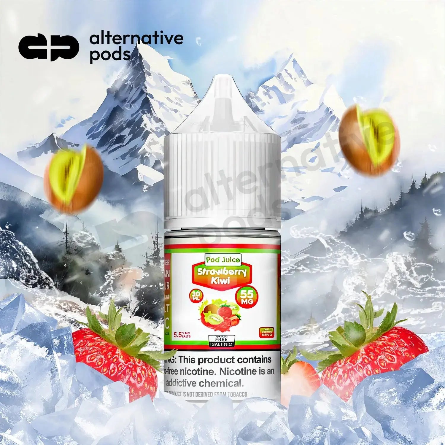 POD Juice Synthetic Nicotine Salt E-Liquid 30ML - Strawberry Kiwi 