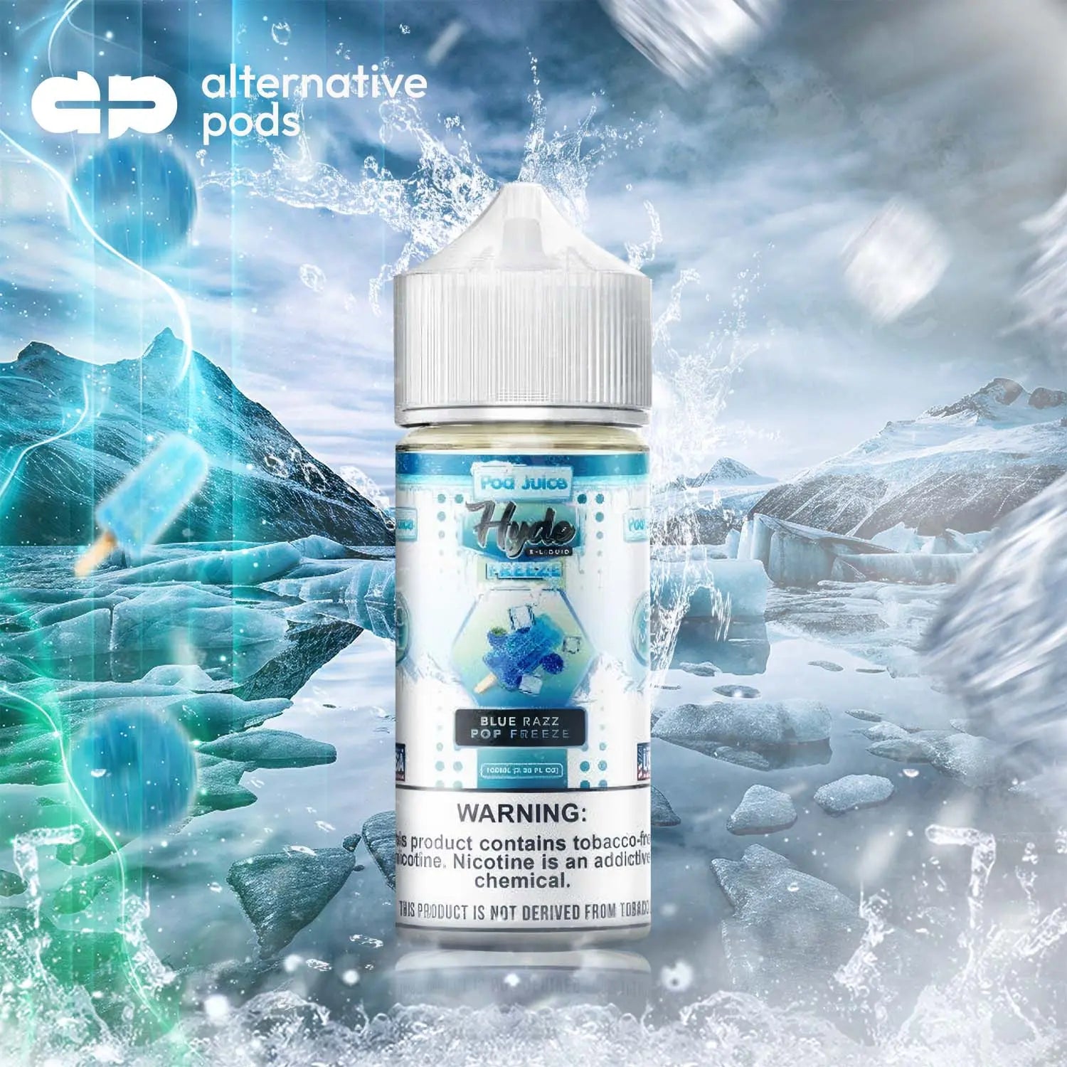 POD Juice x Hyde Synthetic Nicotine E-Liquid 100ML - Blue Razz Pop Freeze 