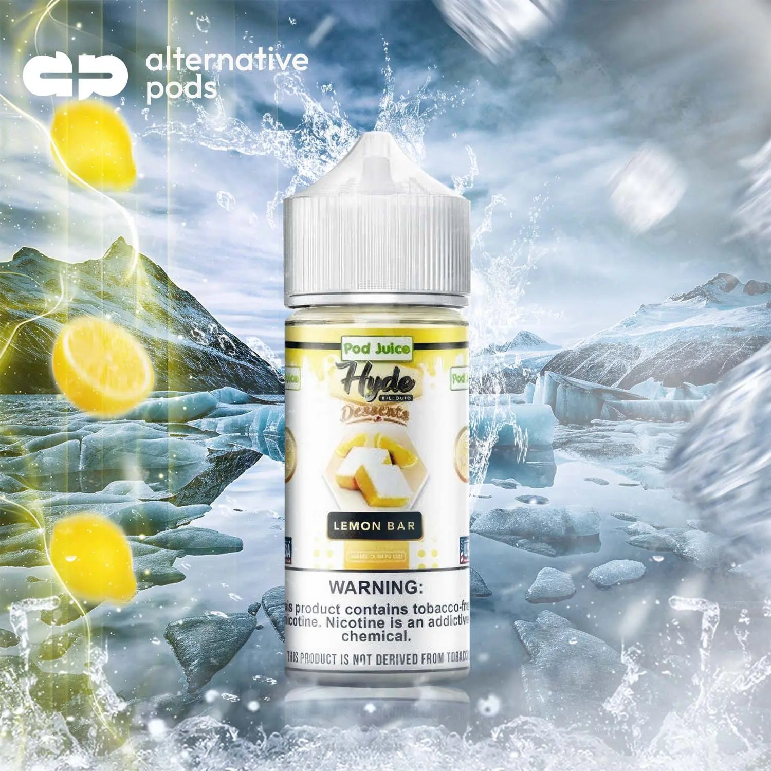 POD Juice x Hyde Synthetic Nicotine E-Liquid 100ML - Lemon Bar 