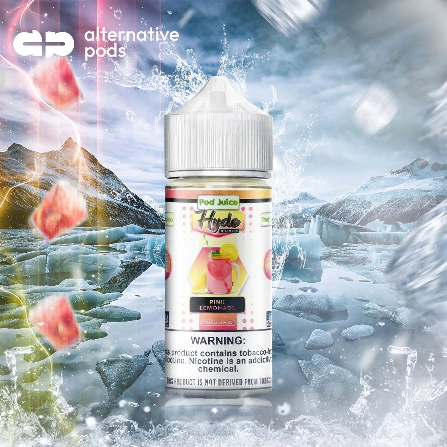 POD Juice x Hyde Synthetic Nicotine E-Liquid 100ML - Pink Lemonade 