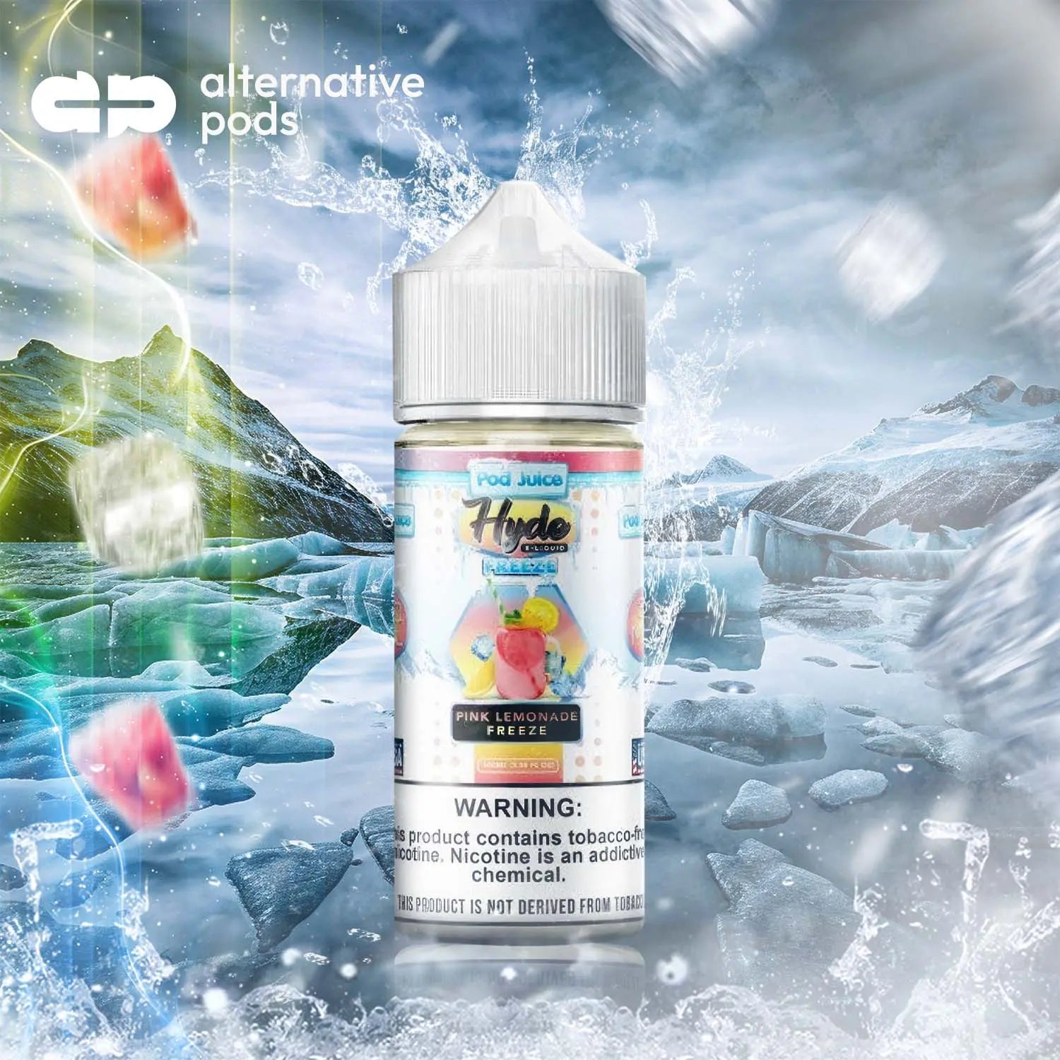 POD Juice x Hyde Synthetic Nicotine E-Liquid 100ML - Pink Lemonade Freeze 